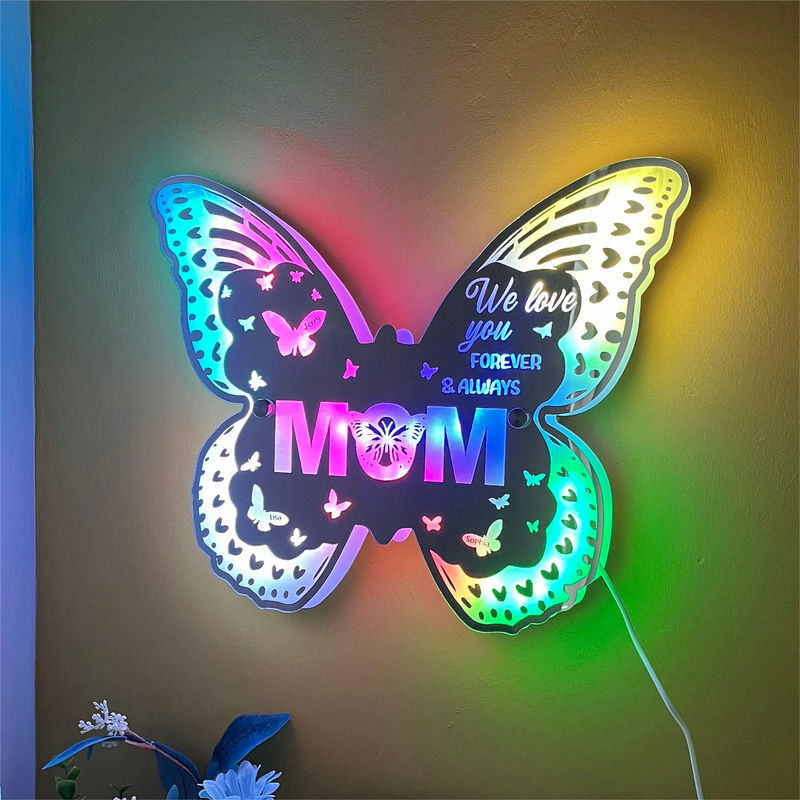 Personalized Butterfly Mirror Light Exquisite Gift For Mom