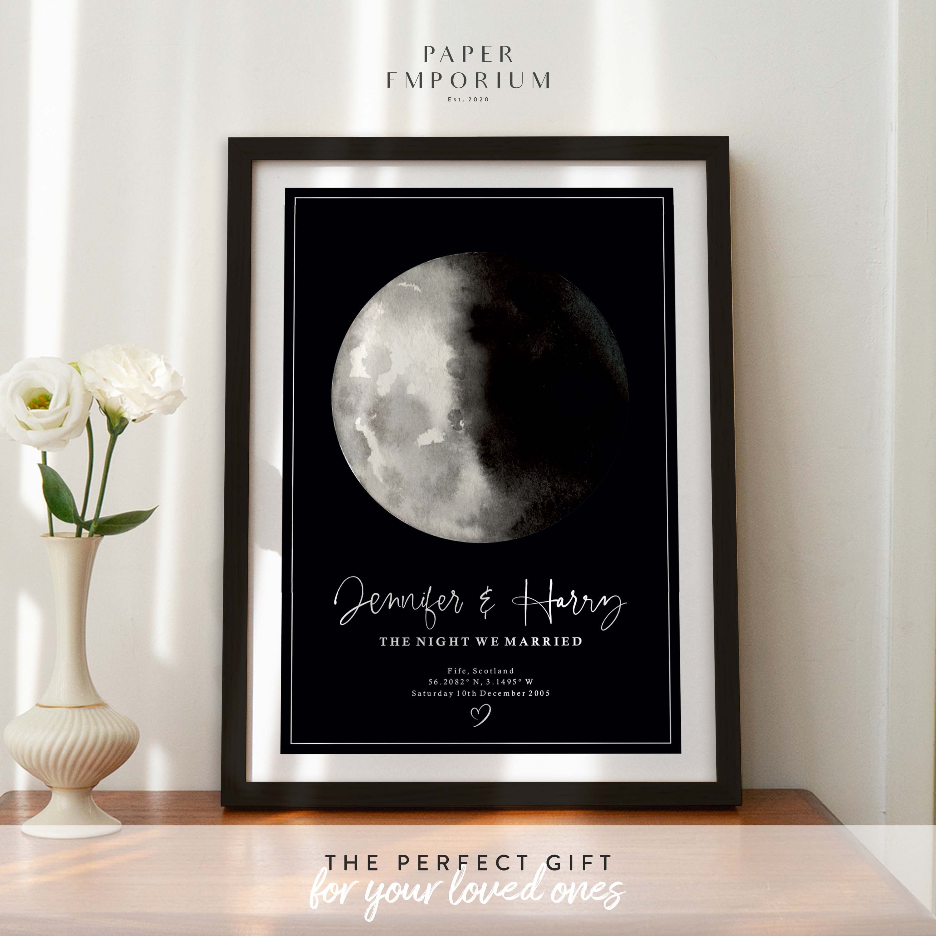 Custom Moon Phase With Custom Text & Date - Commemorative Gift