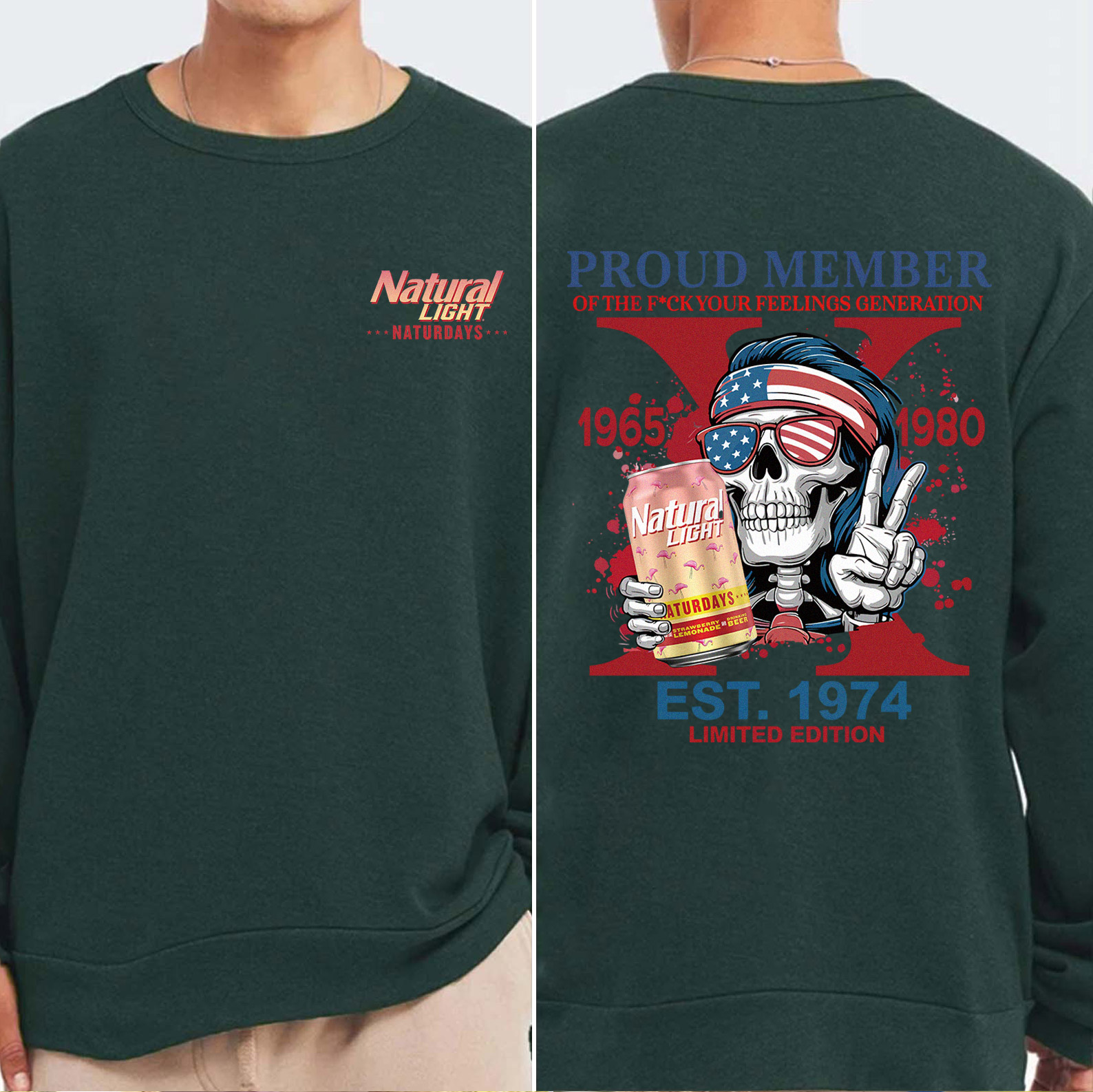 Customized Skeleton Drink Lover Crewneck