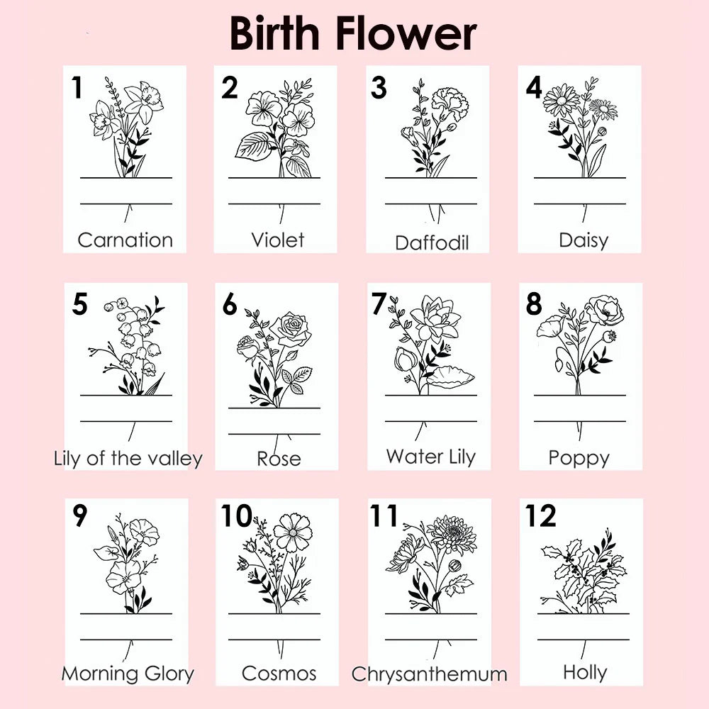 Laser Engraved Birth Flower Personalized  Tumbler