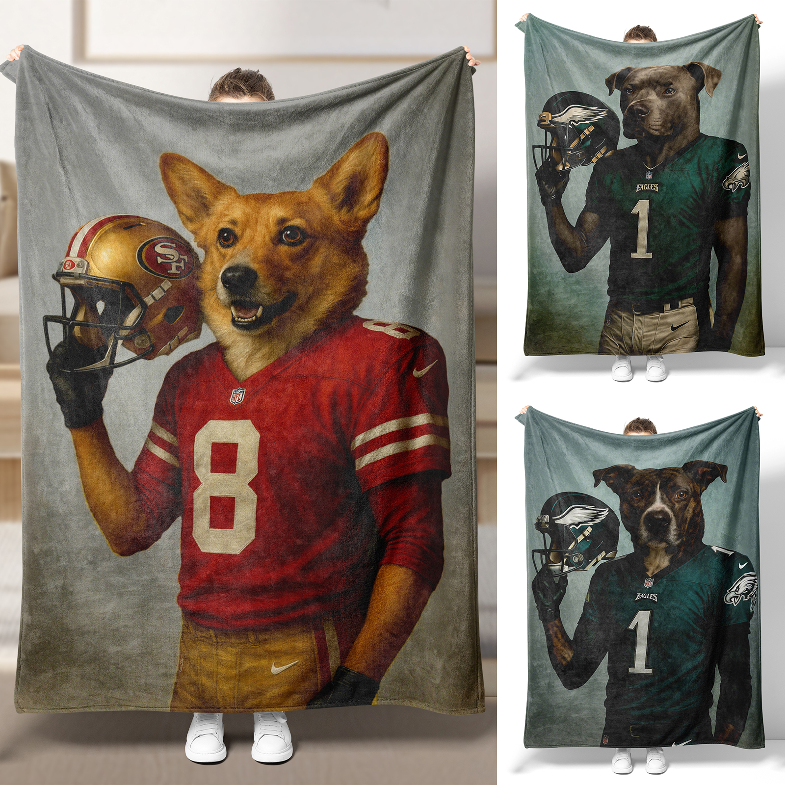 Personalized American Football Pet NFL NCAA Blanket