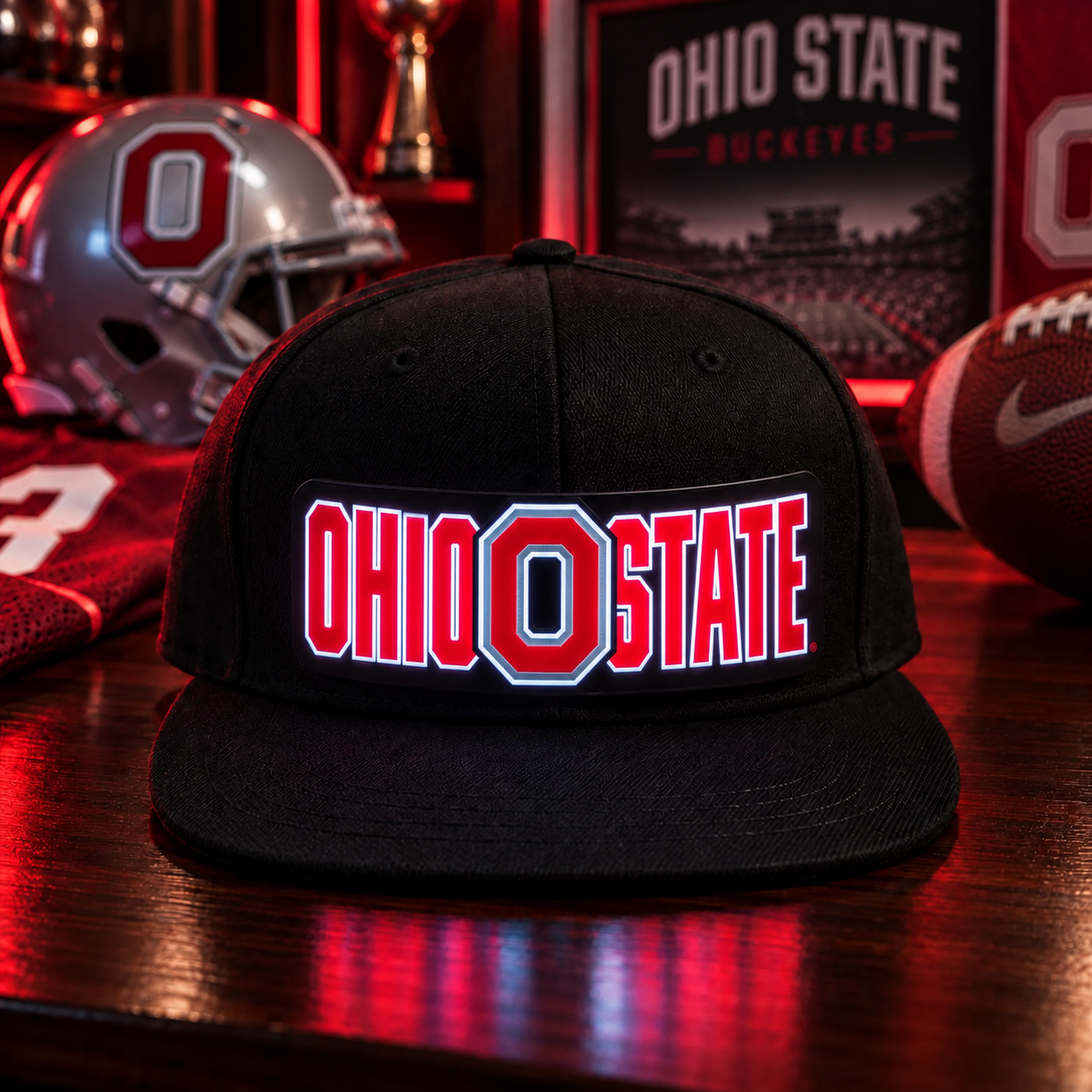 College Football LED Light-Up Snapback Cap