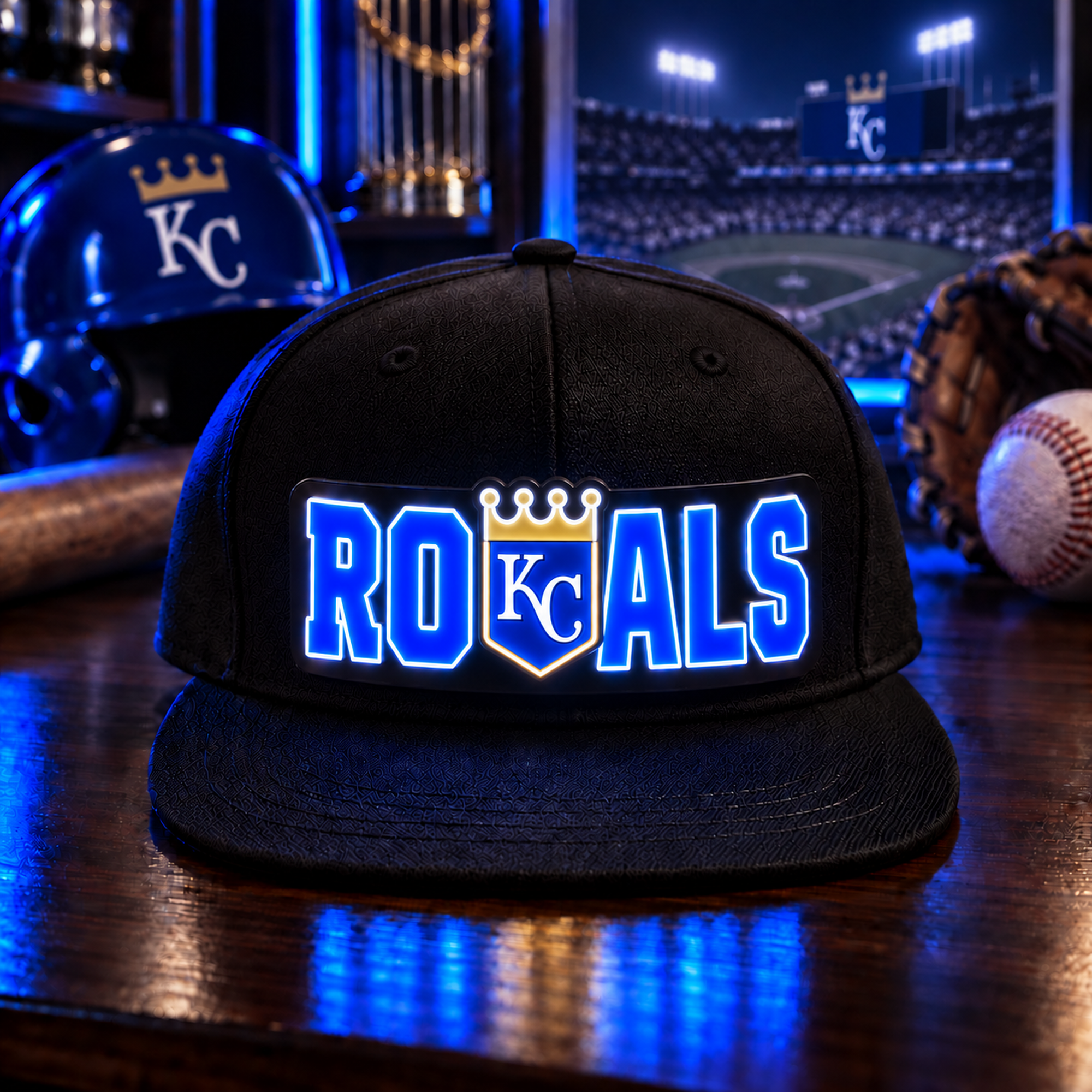 Baseball Fan LED Light-Up Snapback Cap