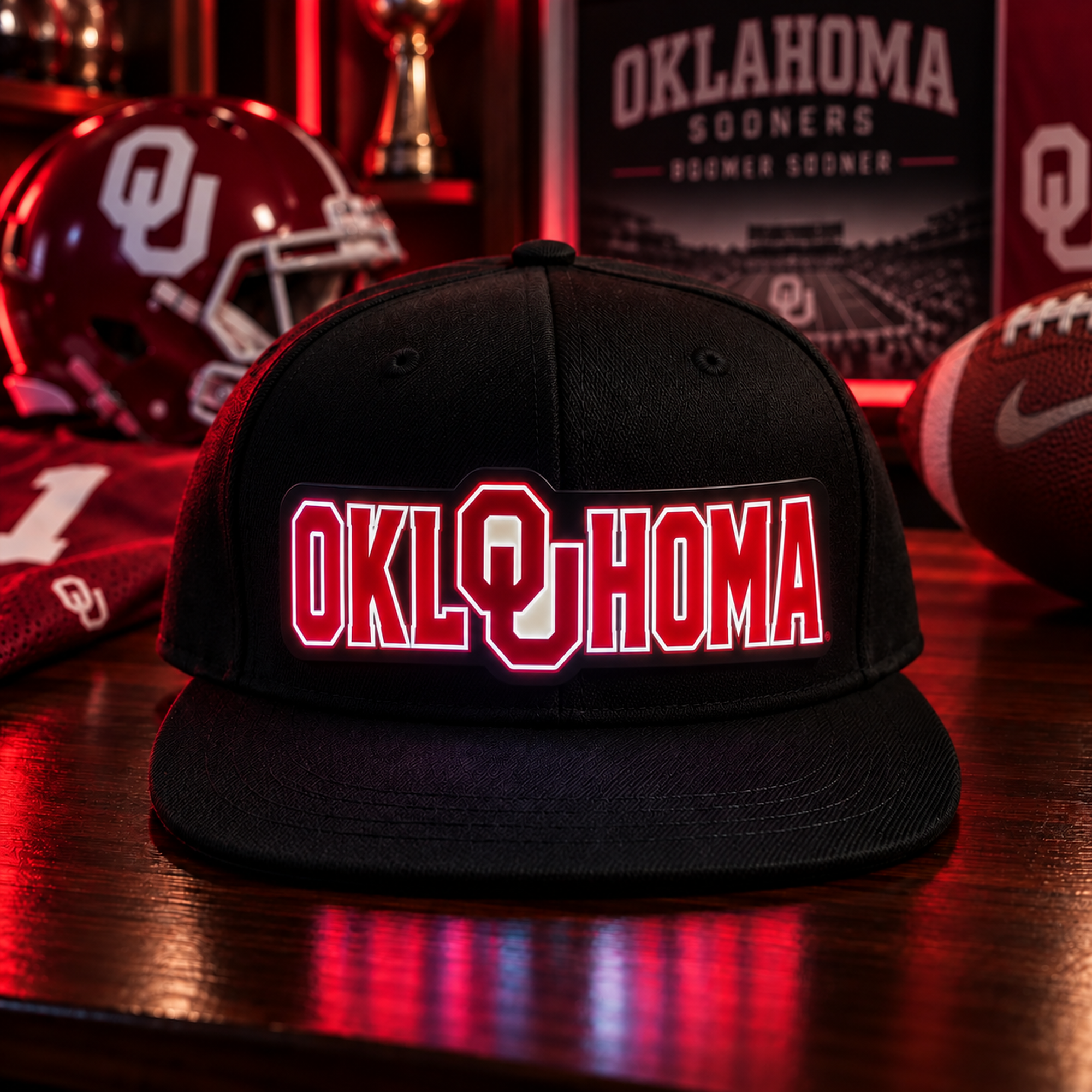 College Football LED Light-Up Snapback Cap