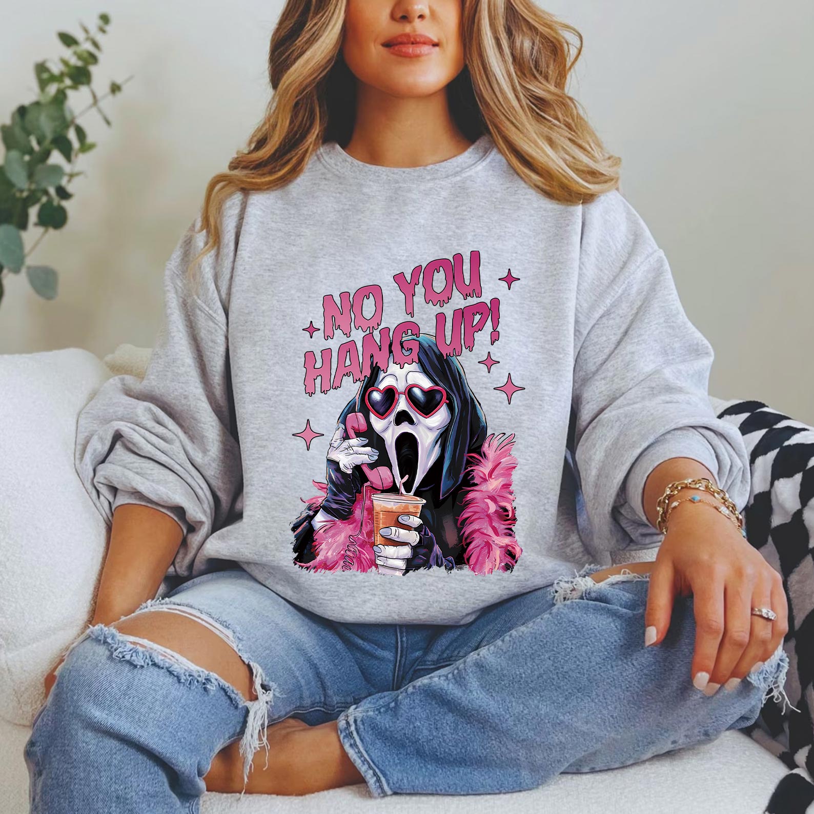 No You Hang Up Halloween sweatshirt