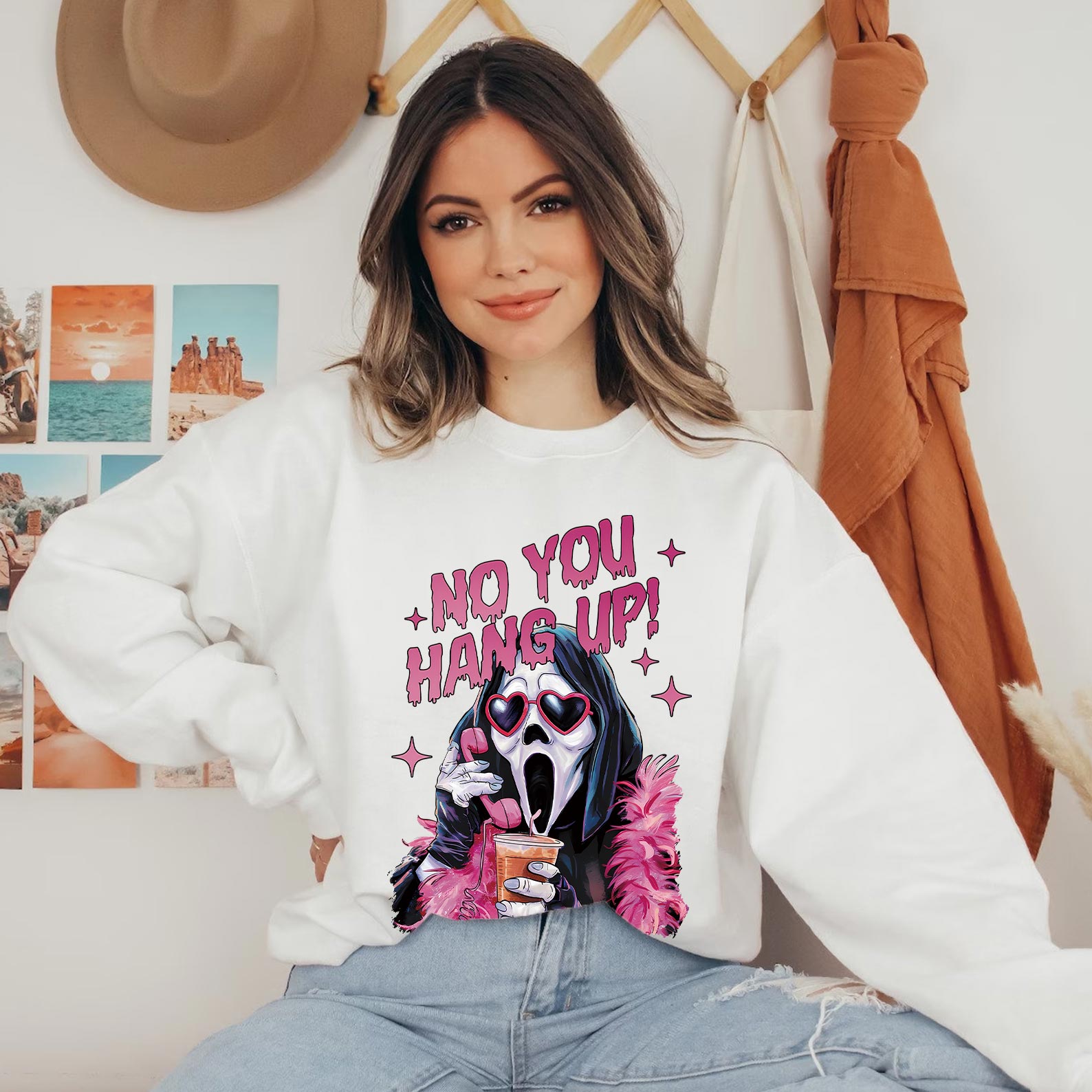 No You Hang Up Halloween sweatshirt