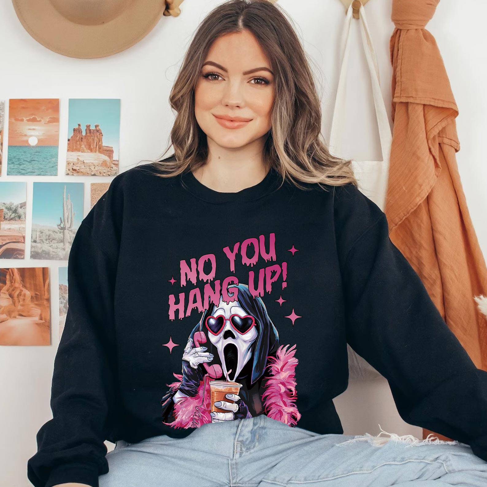 No You Hang Up Halloween sweatshirt