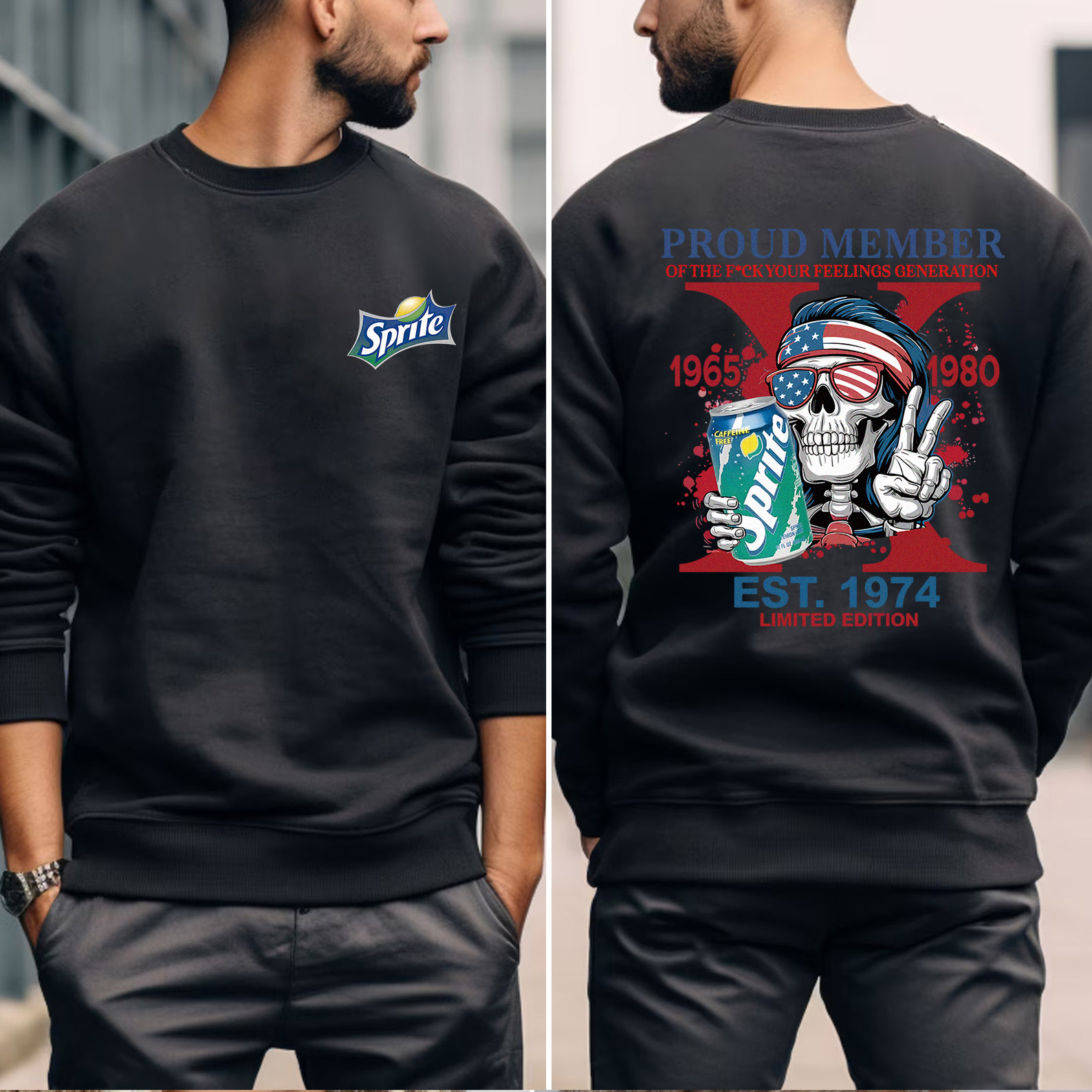 Customized Skeleton Drink Lover Crewneck