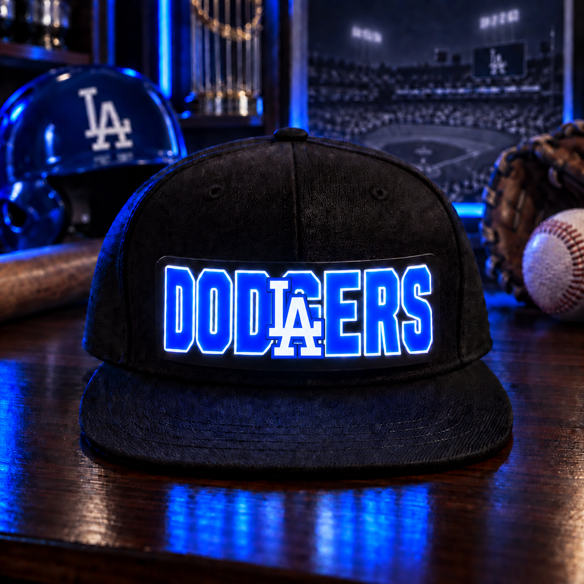 Baseball Fan LED Light-Up Snapback Cap