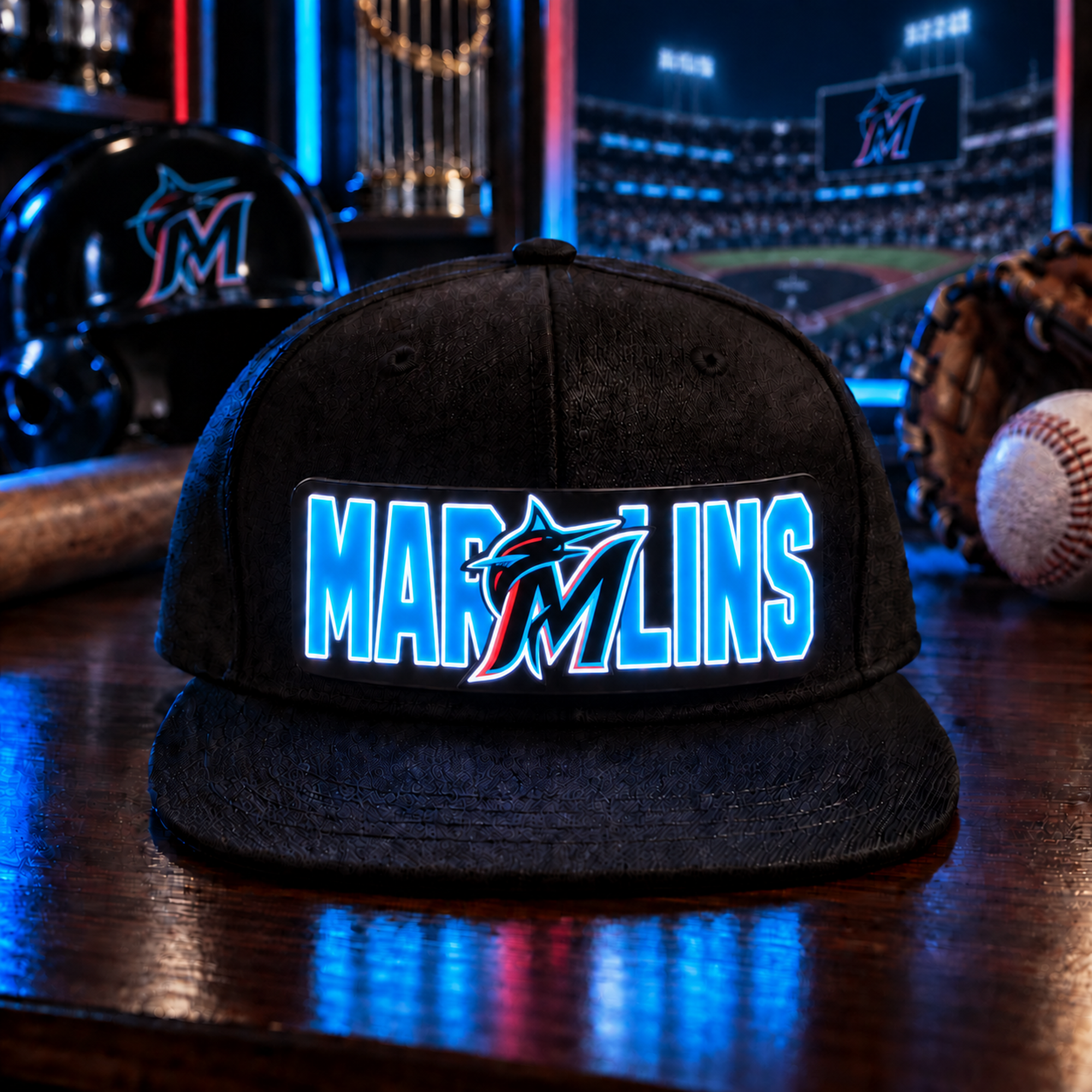 Baseball Fan LED Light-Up Snapback Cap