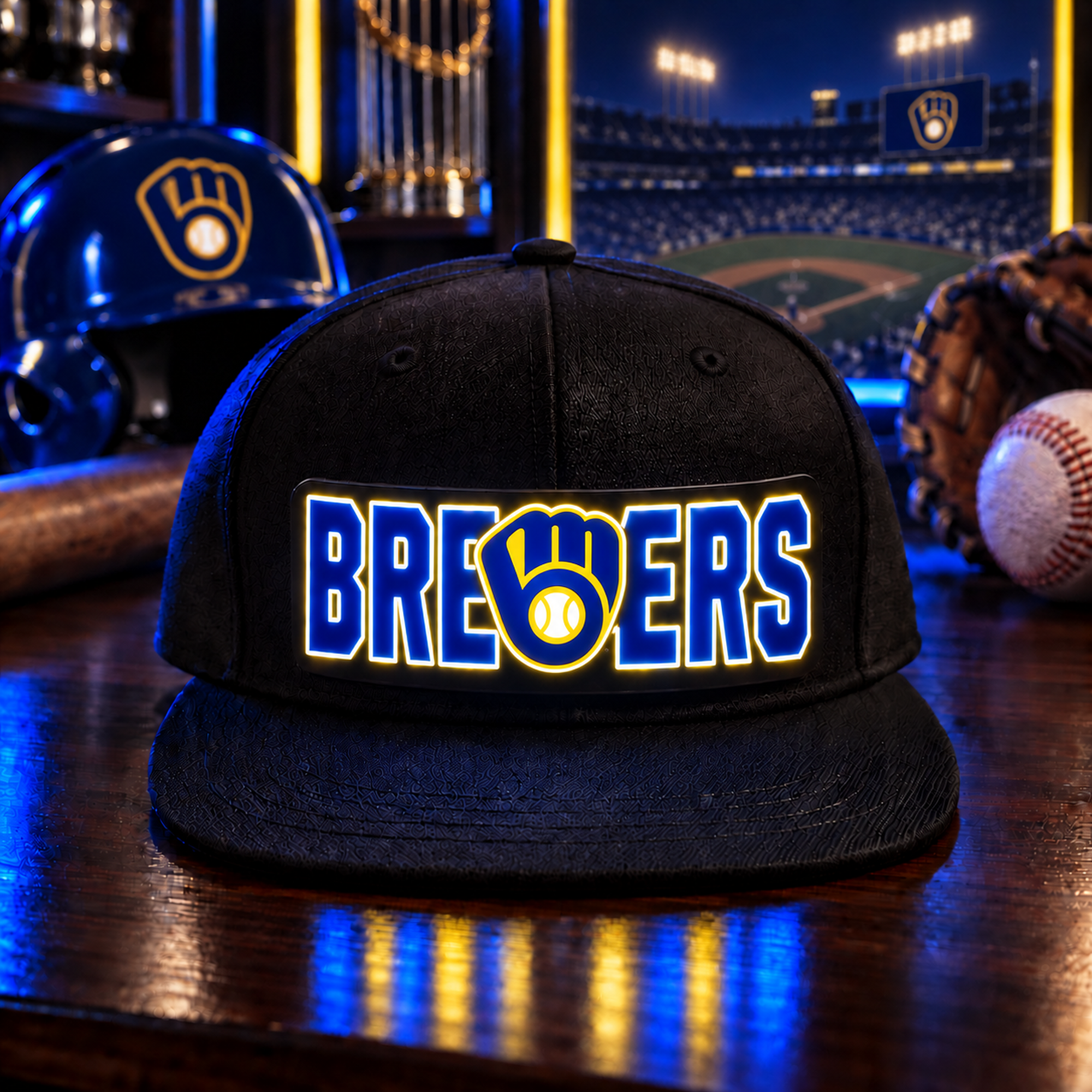 Baseball Fan LED Light-Up Snapback Cap