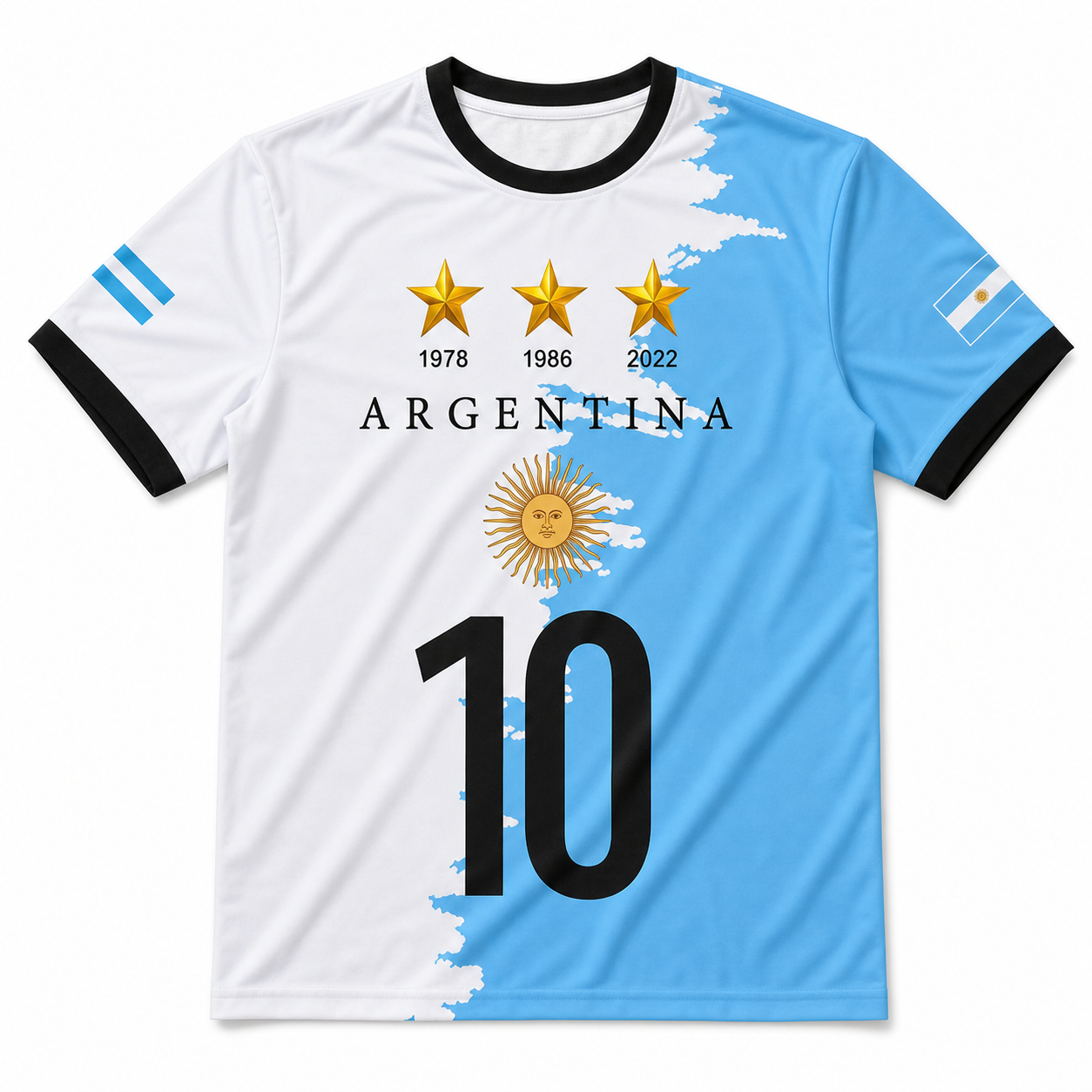Argentina Blue & White National Team Soccer Jersey - Classic #10 Fan Kit