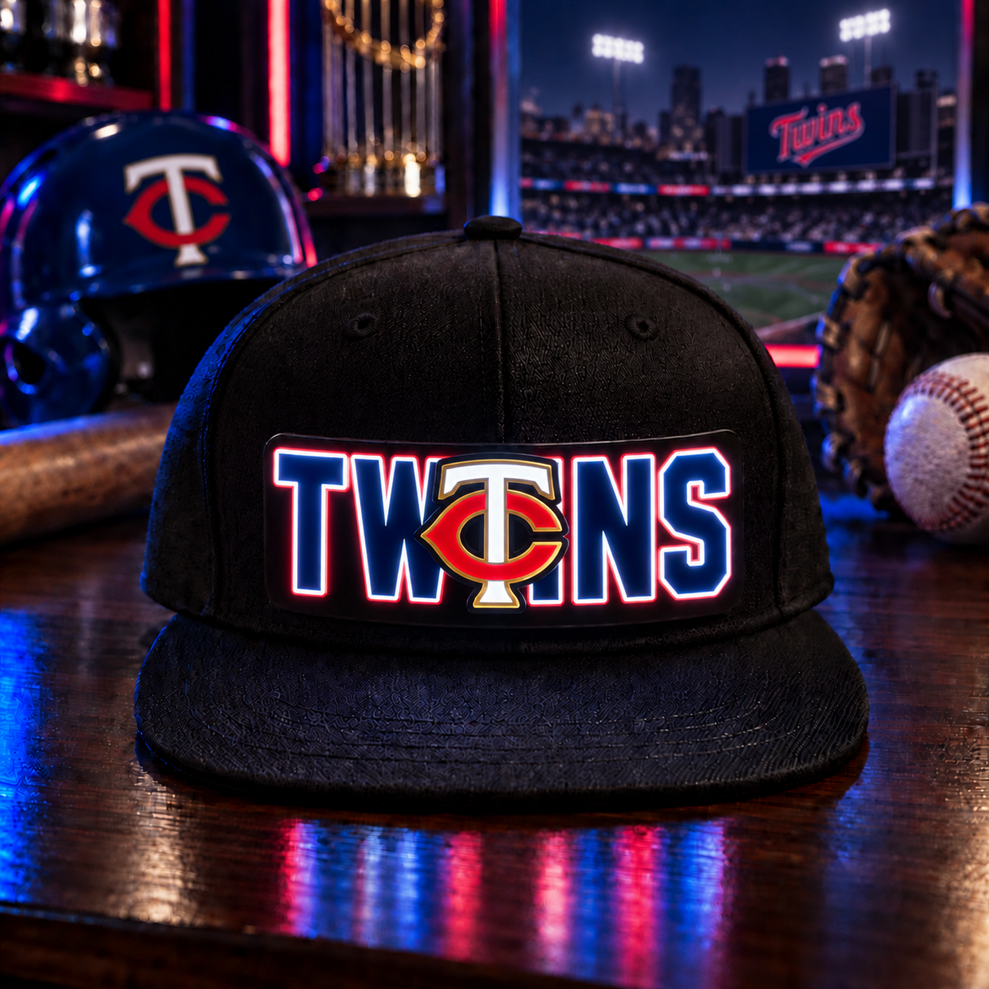 Baseball Fan LED Light-Up Snapback Cap