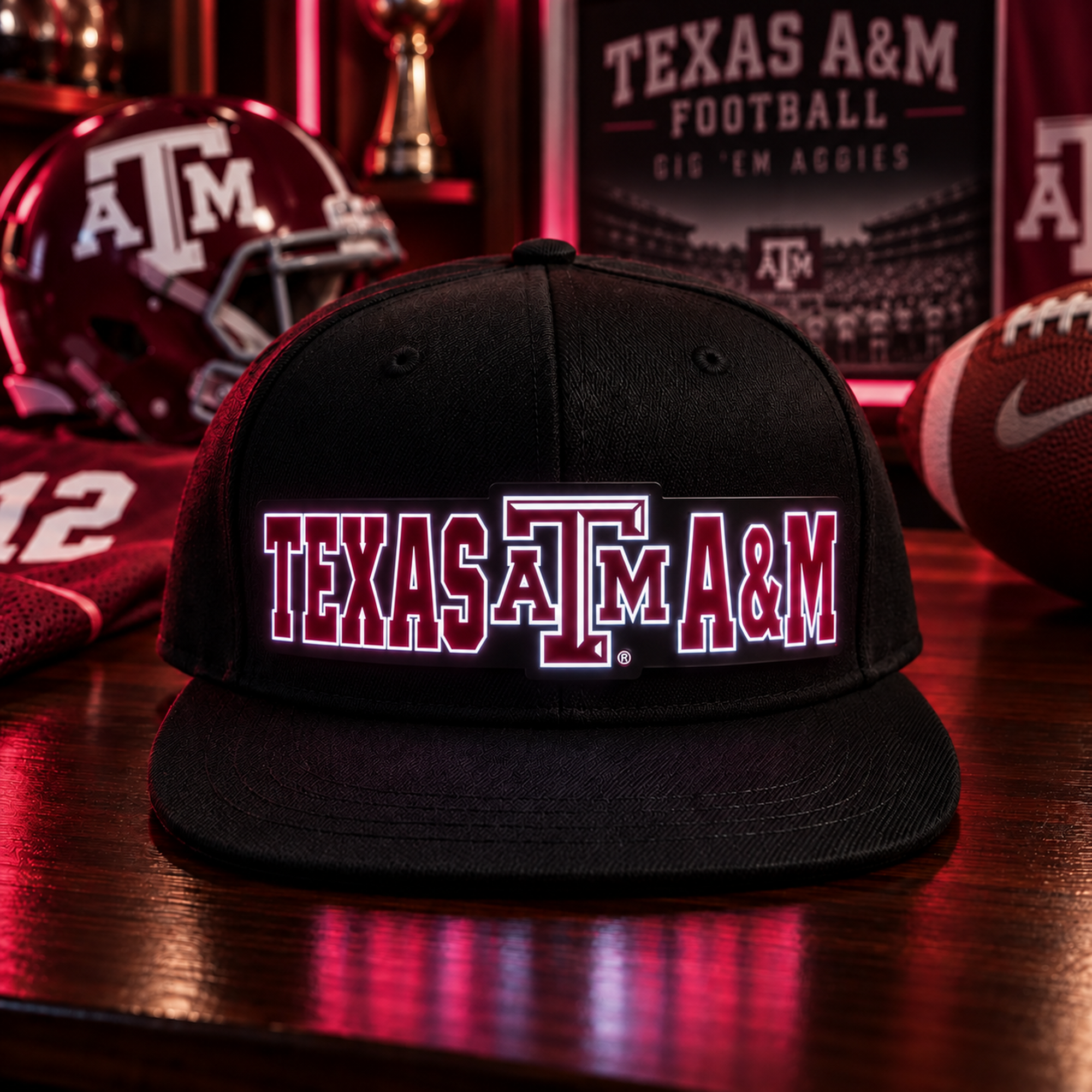 College Football LED Light-Up Snapback Cap