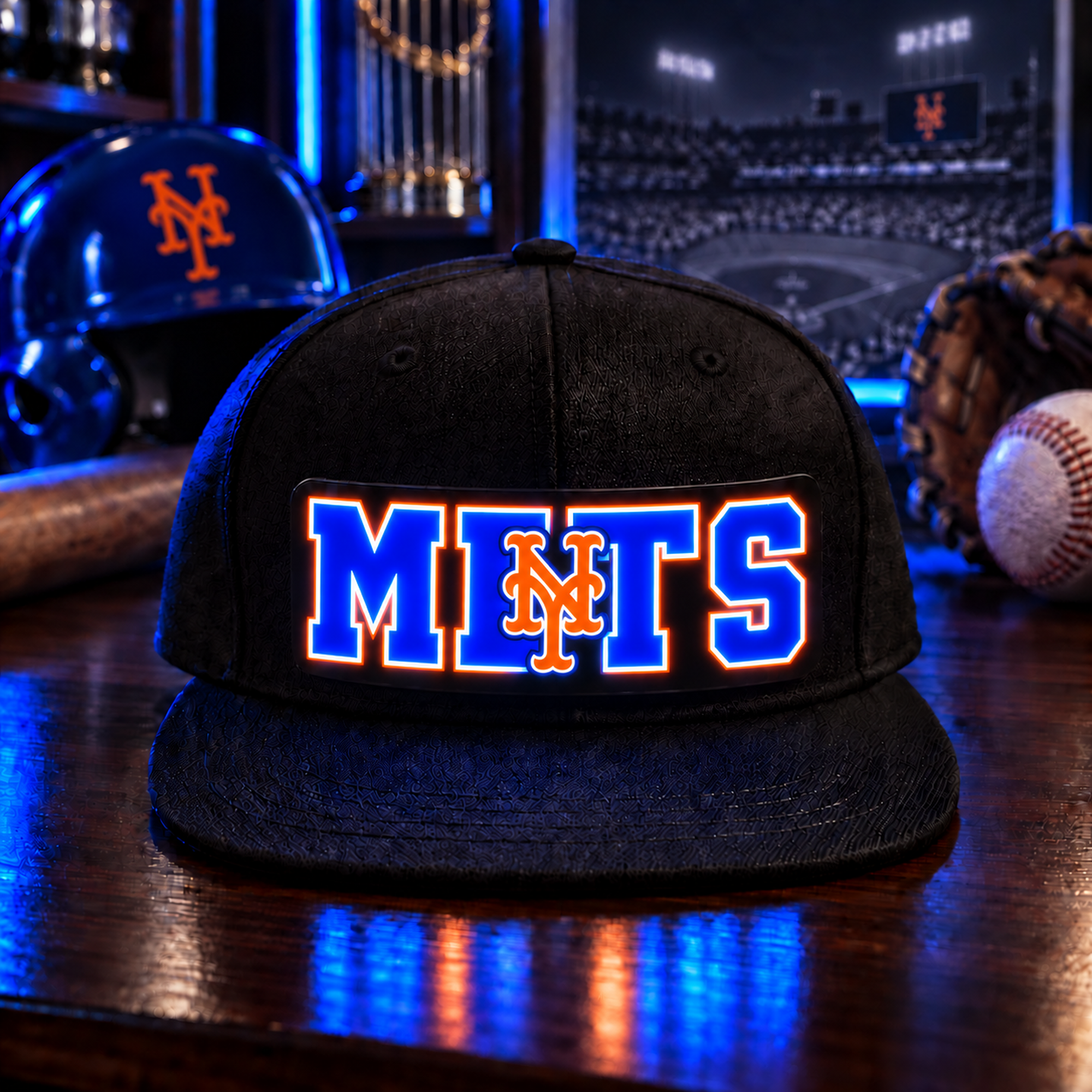 Baseball Fan LED Light-Up Snapback Cap