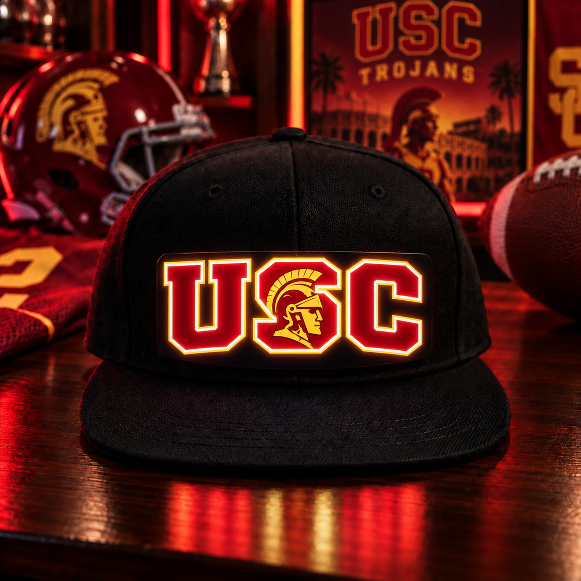 College Football LED Light-Up Snapback Cap