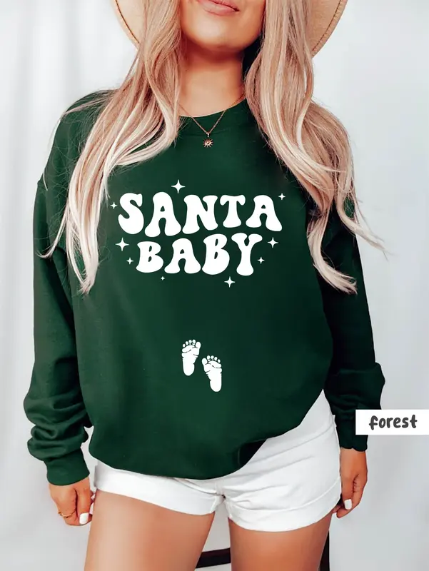 Santa Baby Christmas Pregnancy Announcement Sweatshirt