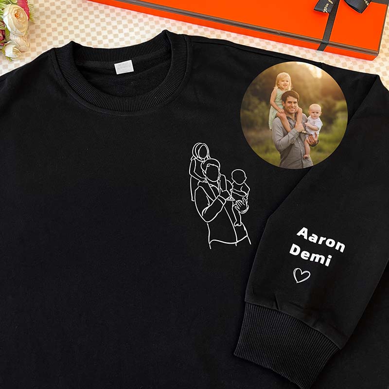 CUSTOM LINE DRAWING HOODIE💕CREWNECK