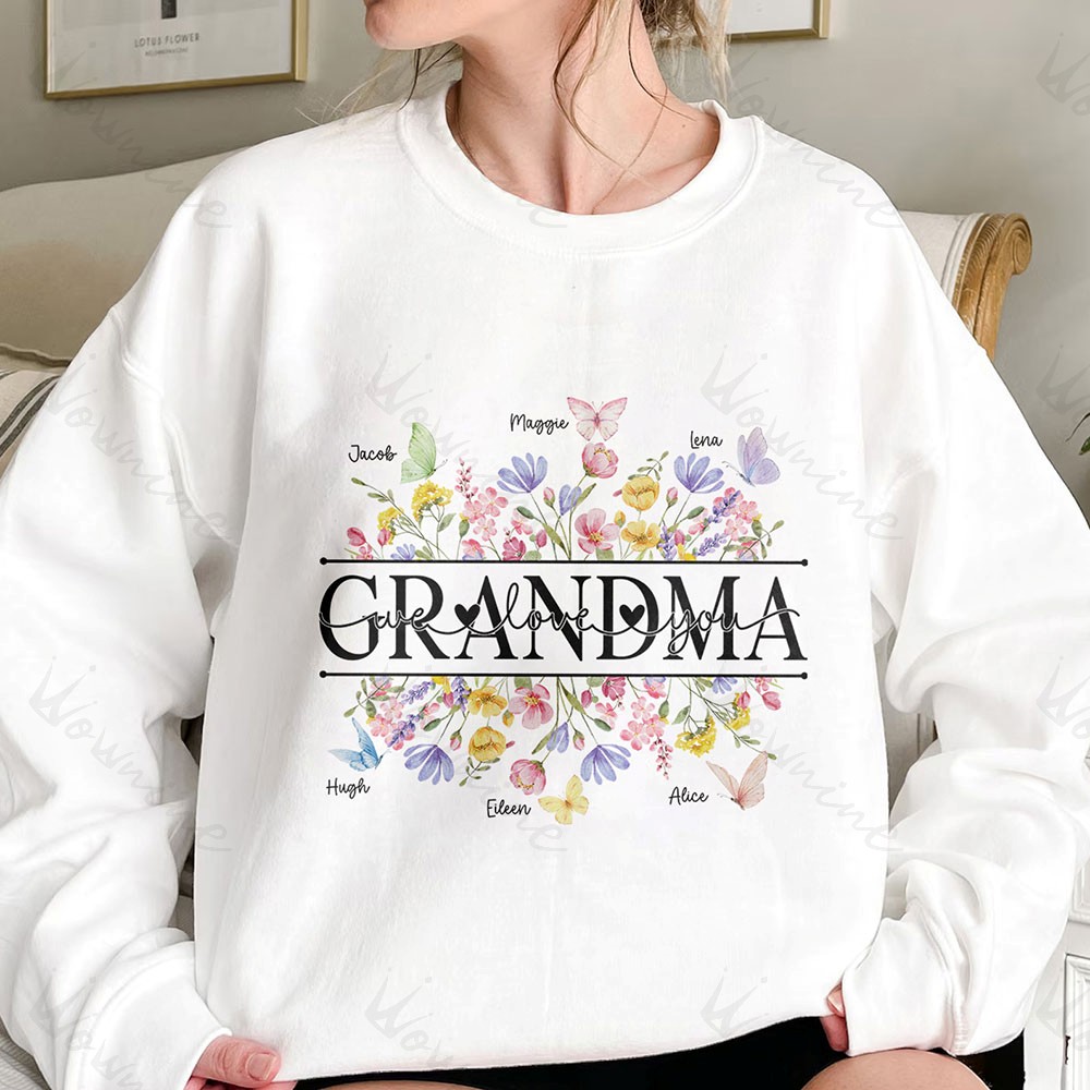 Custom Butterfly Mom Floral Sweatshirt