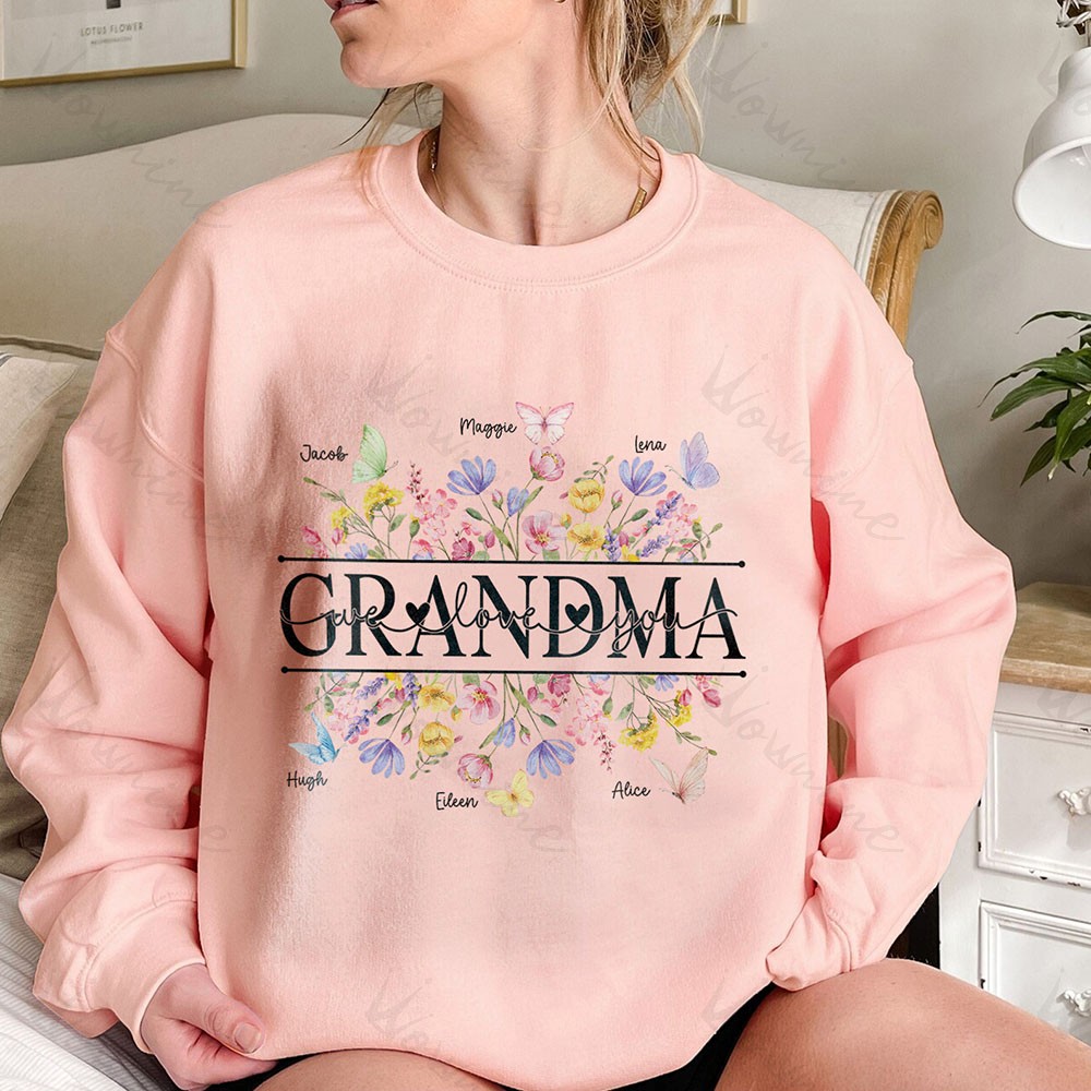 Custom Butterfly Mom Floral Sweatshirt