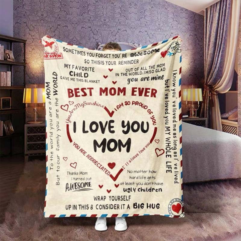 Letter To Mom Pattern Blanket Besties Gift Fleece Blanket