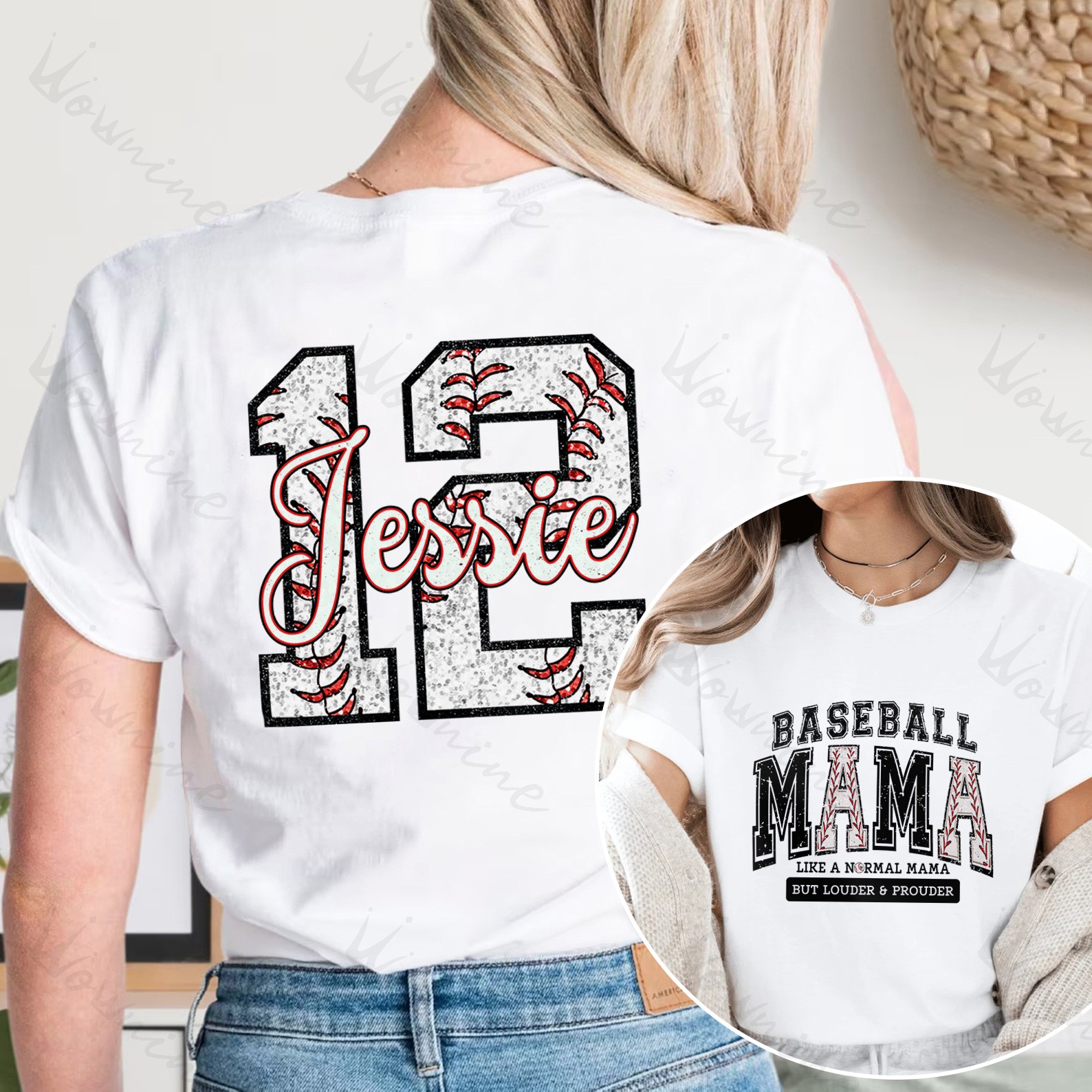Custom Big MAMA With Baseball Number Sweatshirt