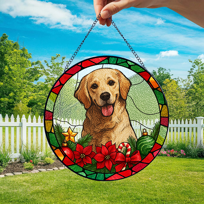 Personalized Pet Portrait Stained Glass Suncatcher