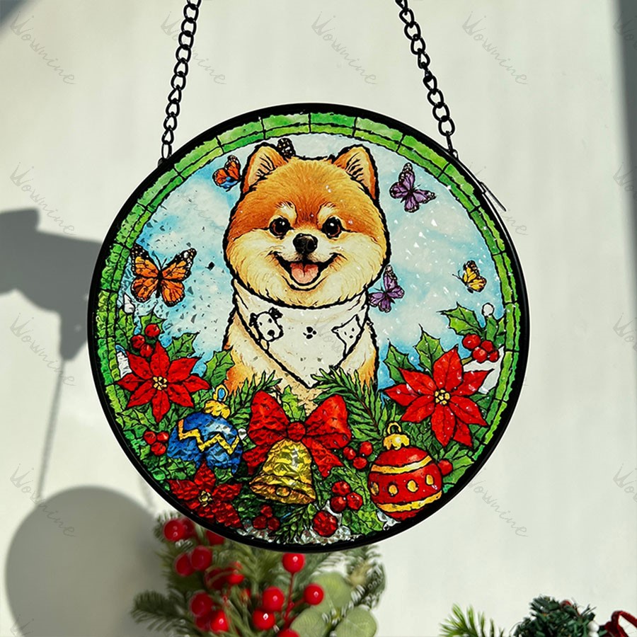Personalized Pet Portrait Stained Glass Suncatcher