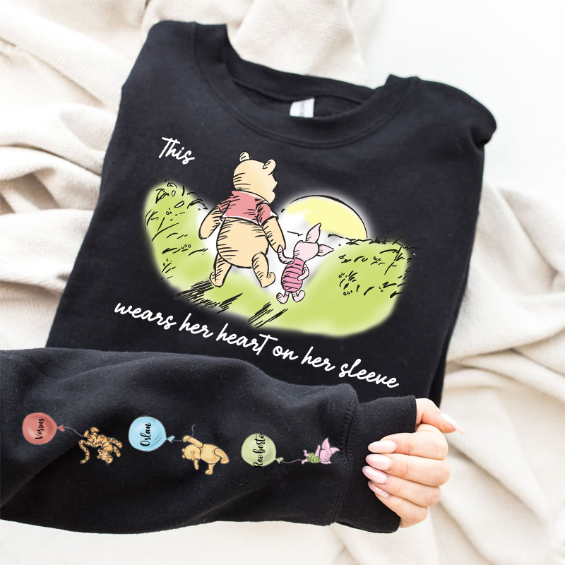 Custom Mama Bear hold hands Sweatshirt with Names Sleeve
