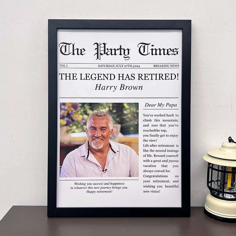 The Party Times Happy Retirement Dad Custom Acrylic Photo Plaque