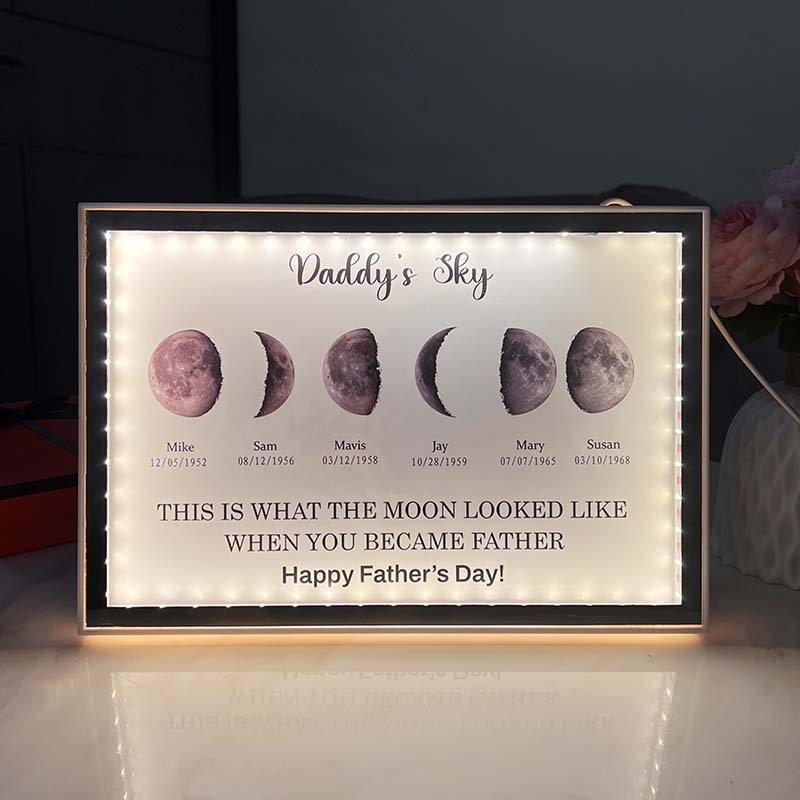Multi Moon Moon Phase Mirror Lamp - Daddy's Universe