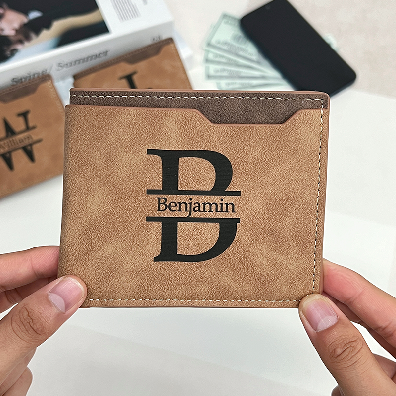 Custom Kids' Names - Personalized Leather Wallet