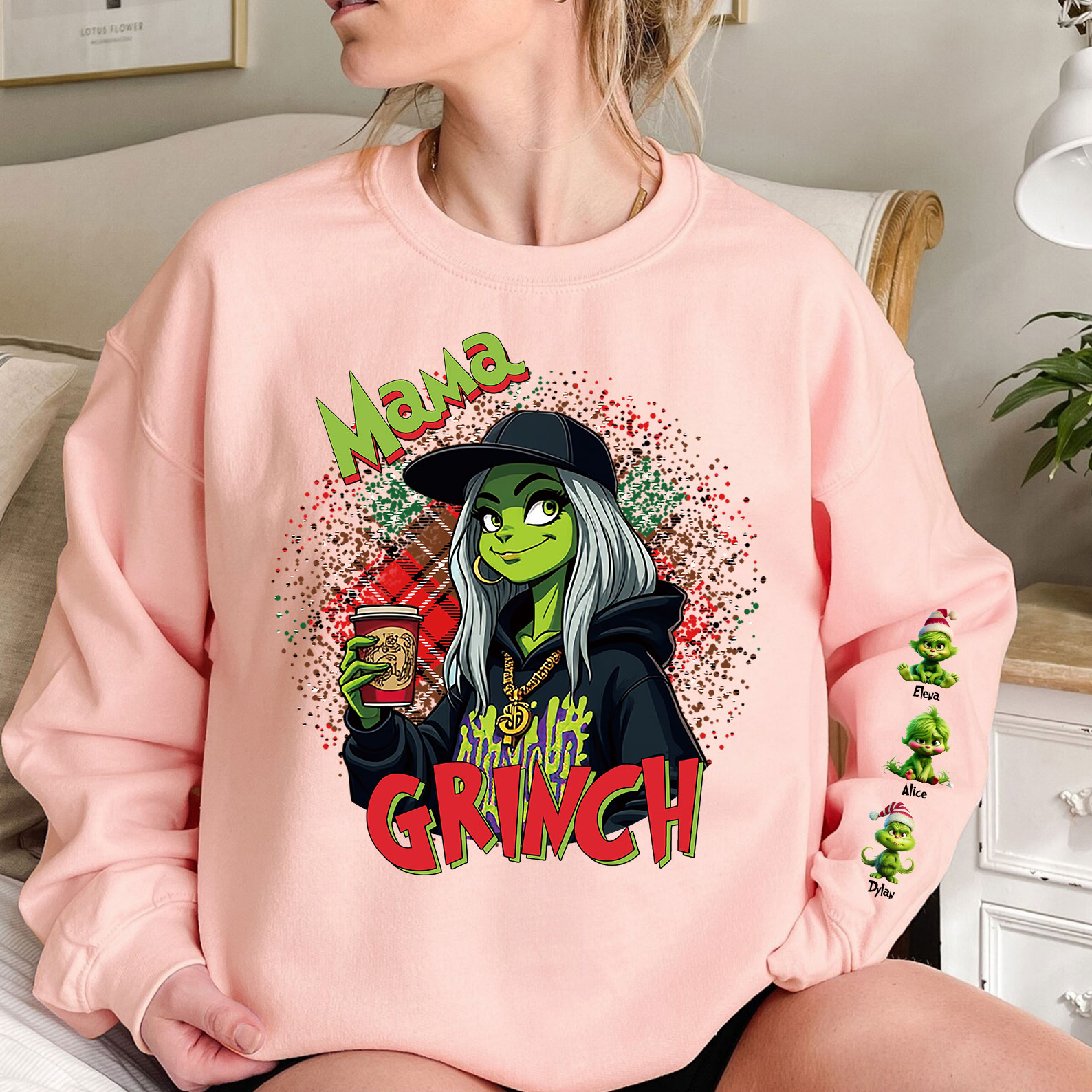 Custom Christmas Mama Daddy With Kids Name Sweatshirt Christmas Day Gift