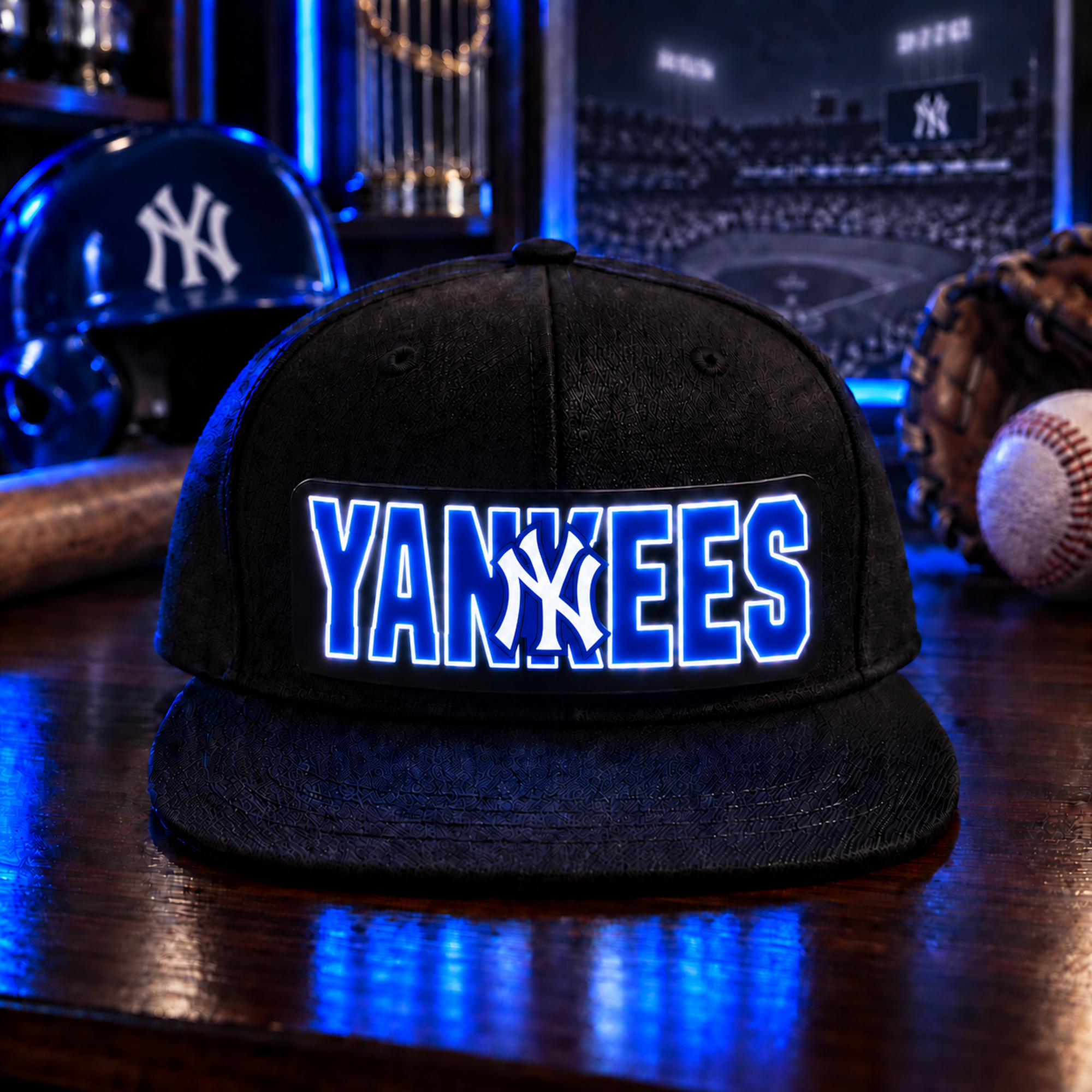 Baseball Fan LED Light-Up Snapback Cap