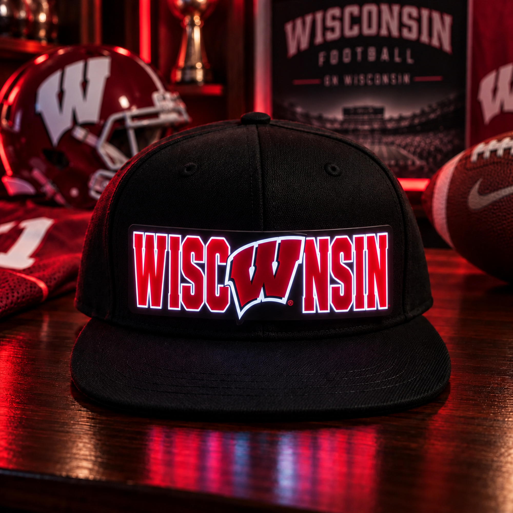 College Football LED Light-Up Snapback Cap