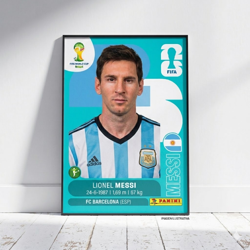 Messi Collector's Sticker-Style Poster - World Cup Edition