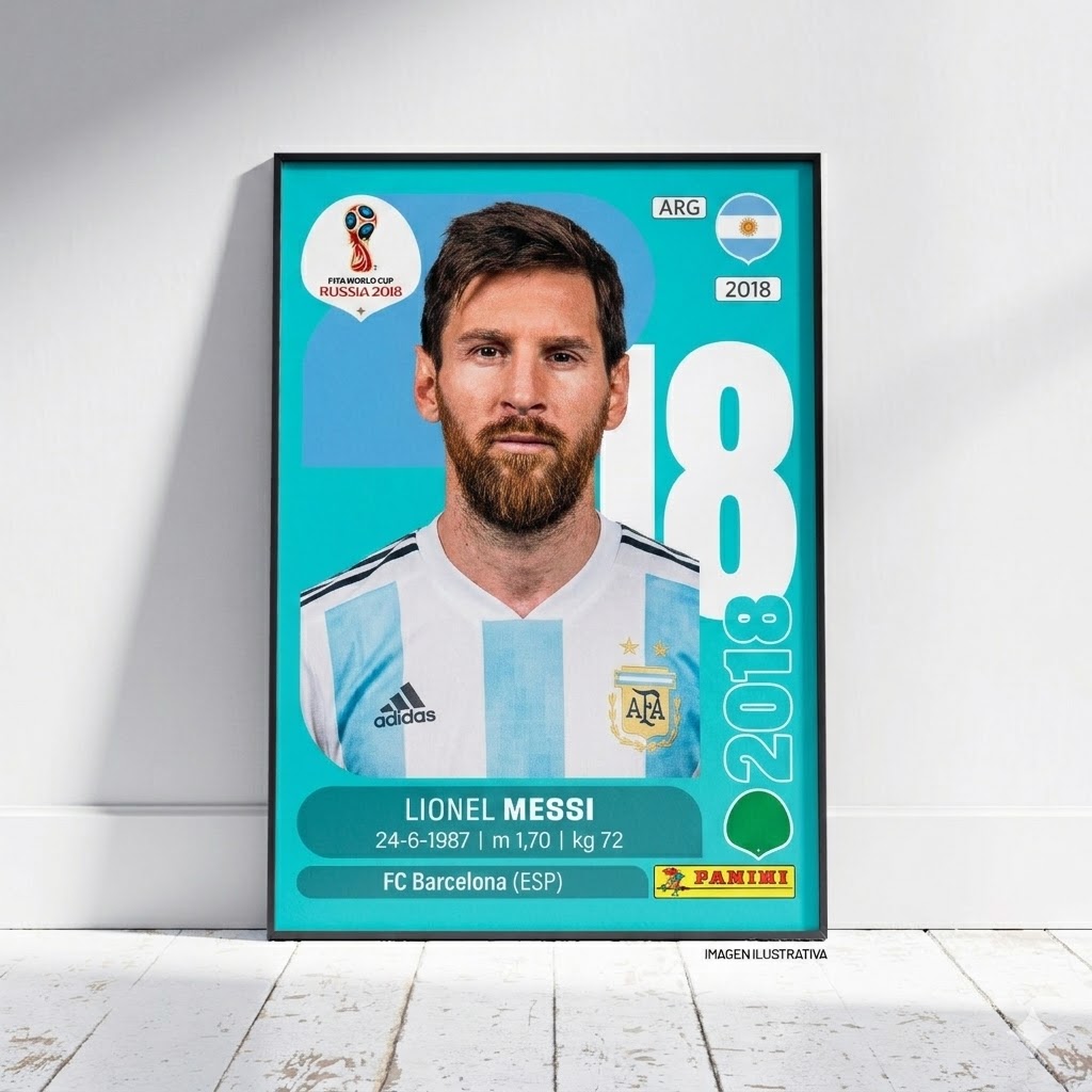 Messi Collector's Sticker-Style Poster - World Cup Edition