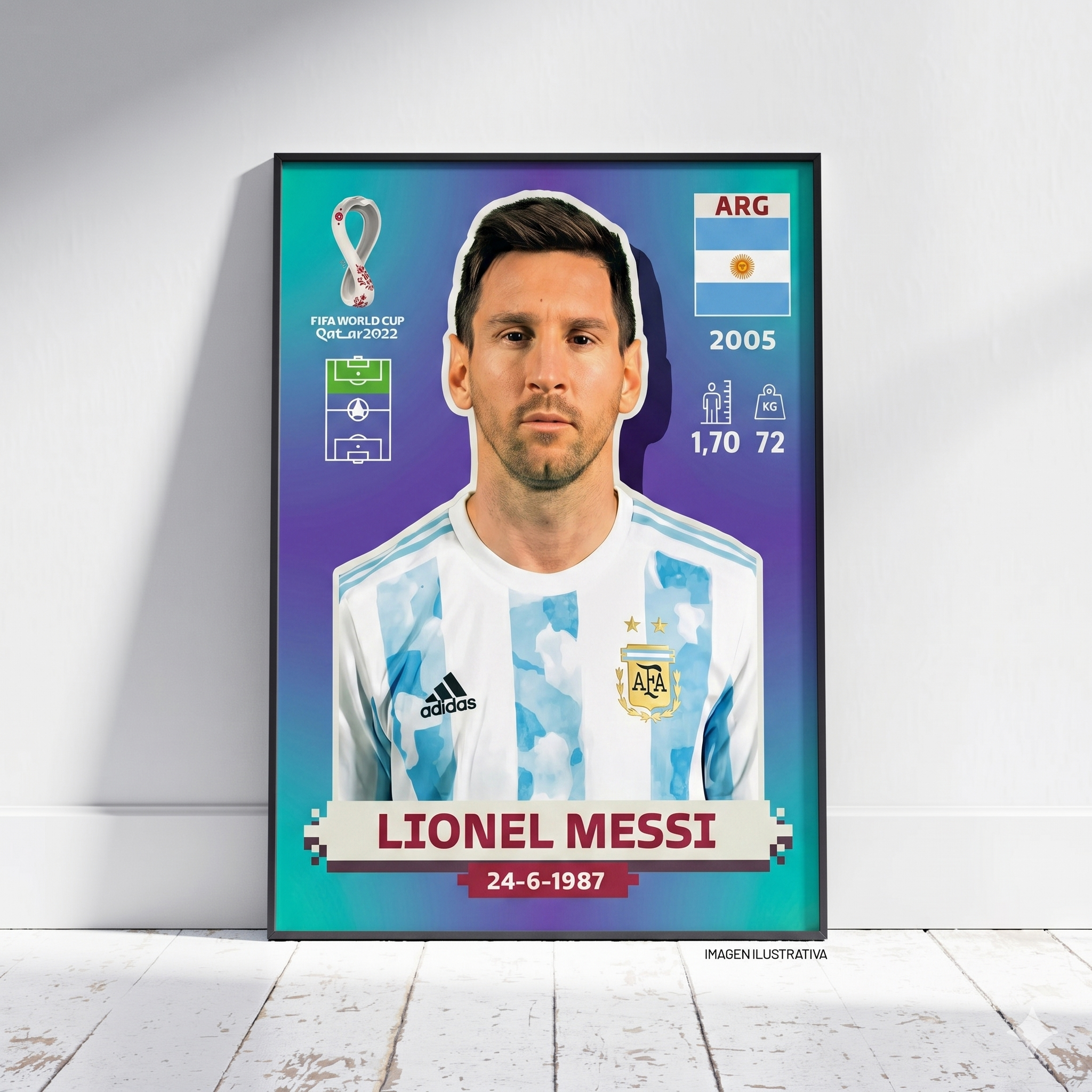 Messi Collector's Sticker-Style Poster - World Cup Edition
