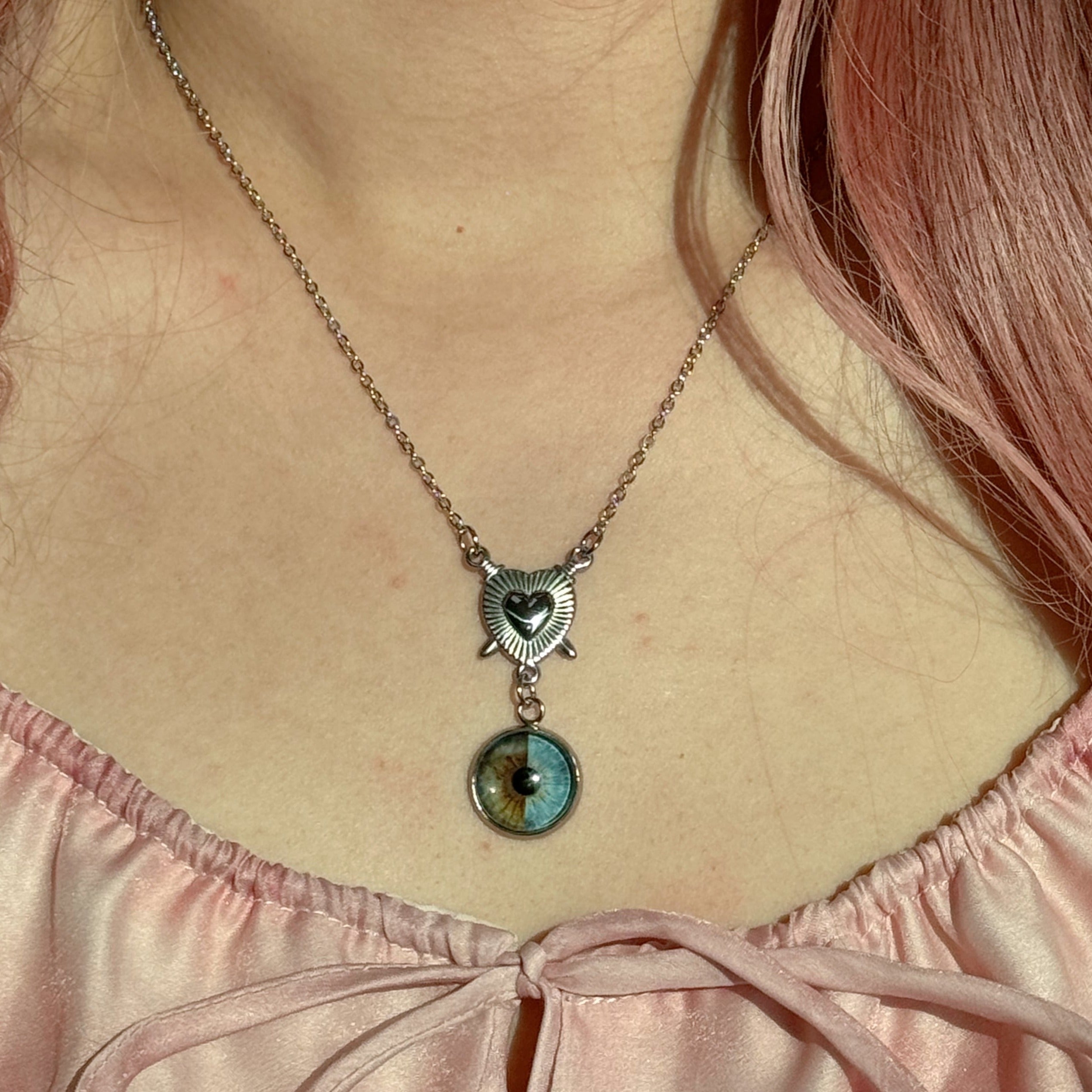 Custom Couple Eyes  Necklace