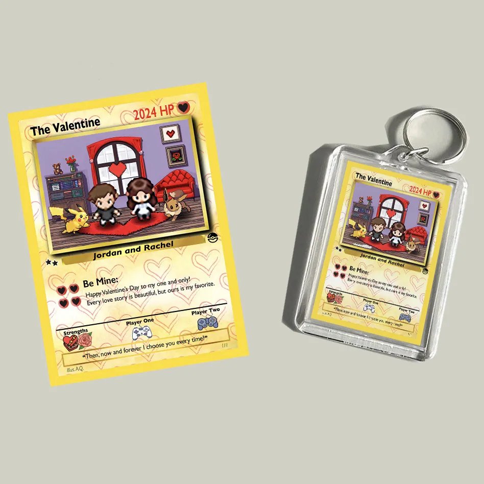 Personalized Anime Game Card Valentine's Day Gift 2 pcs
