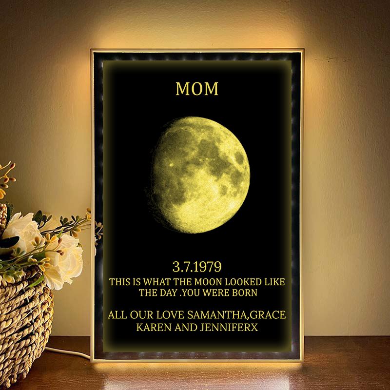Custom Mom Moon Phase Led Art Mirror