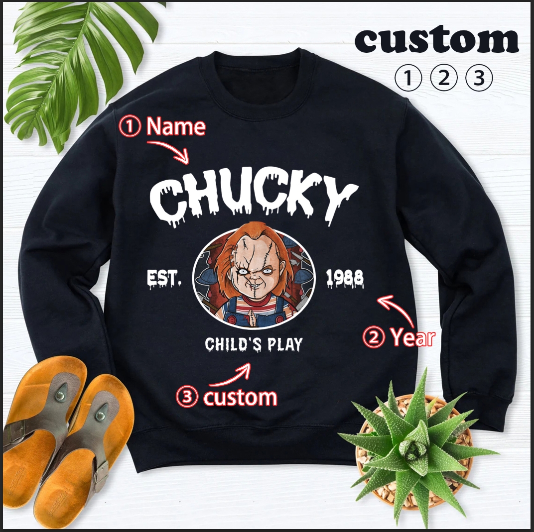 Customized Vintage Halloween Characters Sweatshirt,Hallow Movie Chucky Shirt