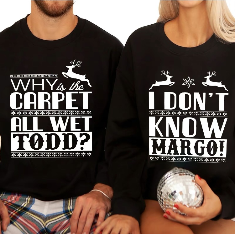 Christmas Couple Print Sweatshirt