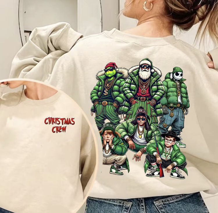 Double Print Christmas Crew Sweatshirt