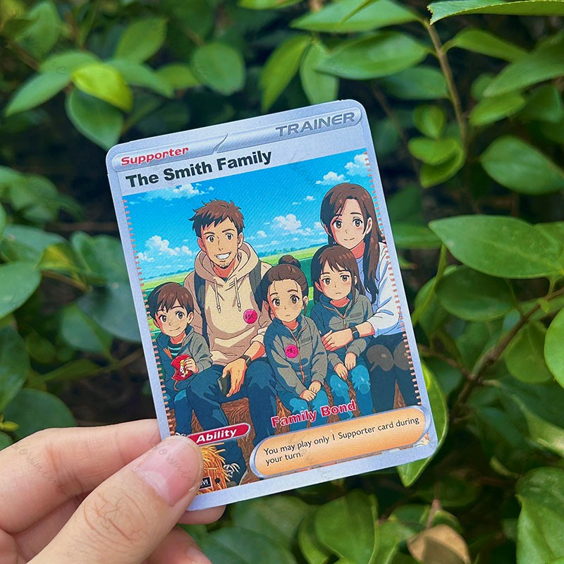 Personalized Couple Photo Anime Style Card