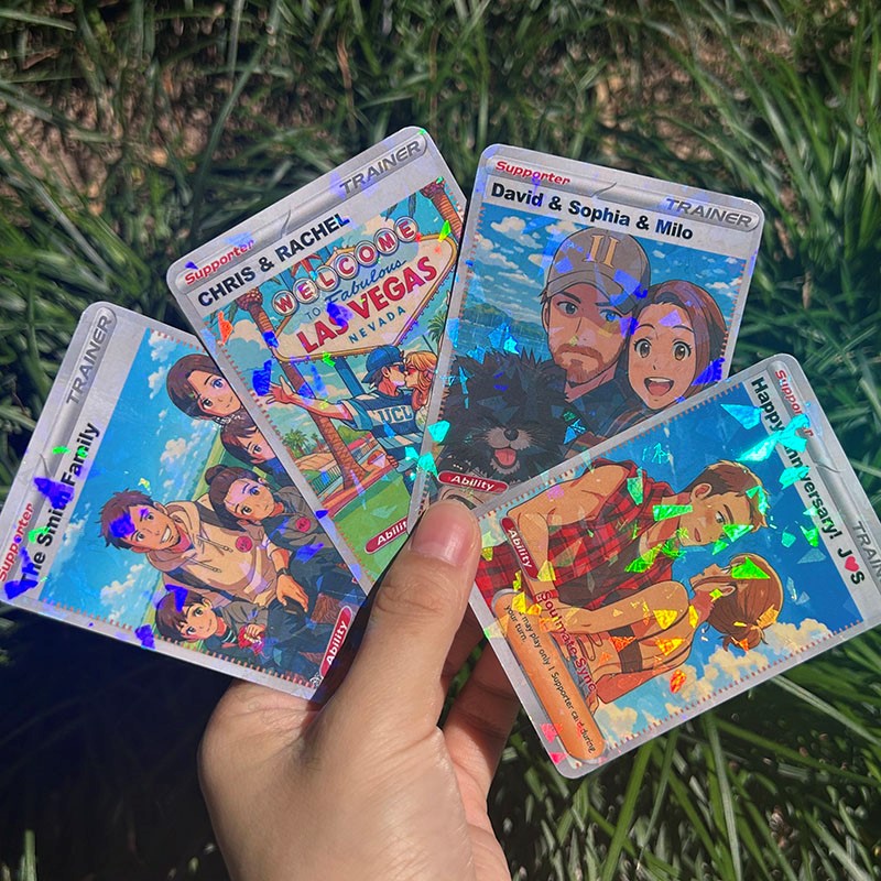 Personalized Couple Photo Anime Style Card