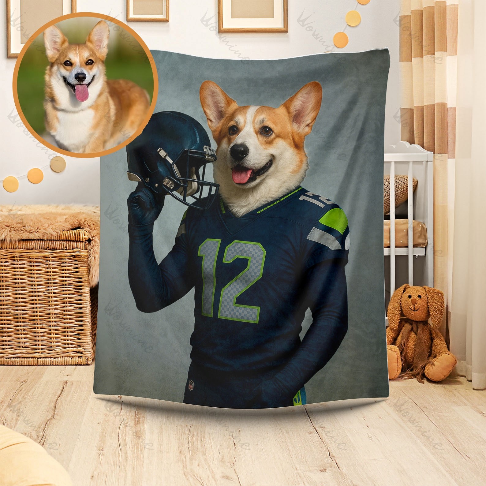 Custom Pet Art Portraits Blanket