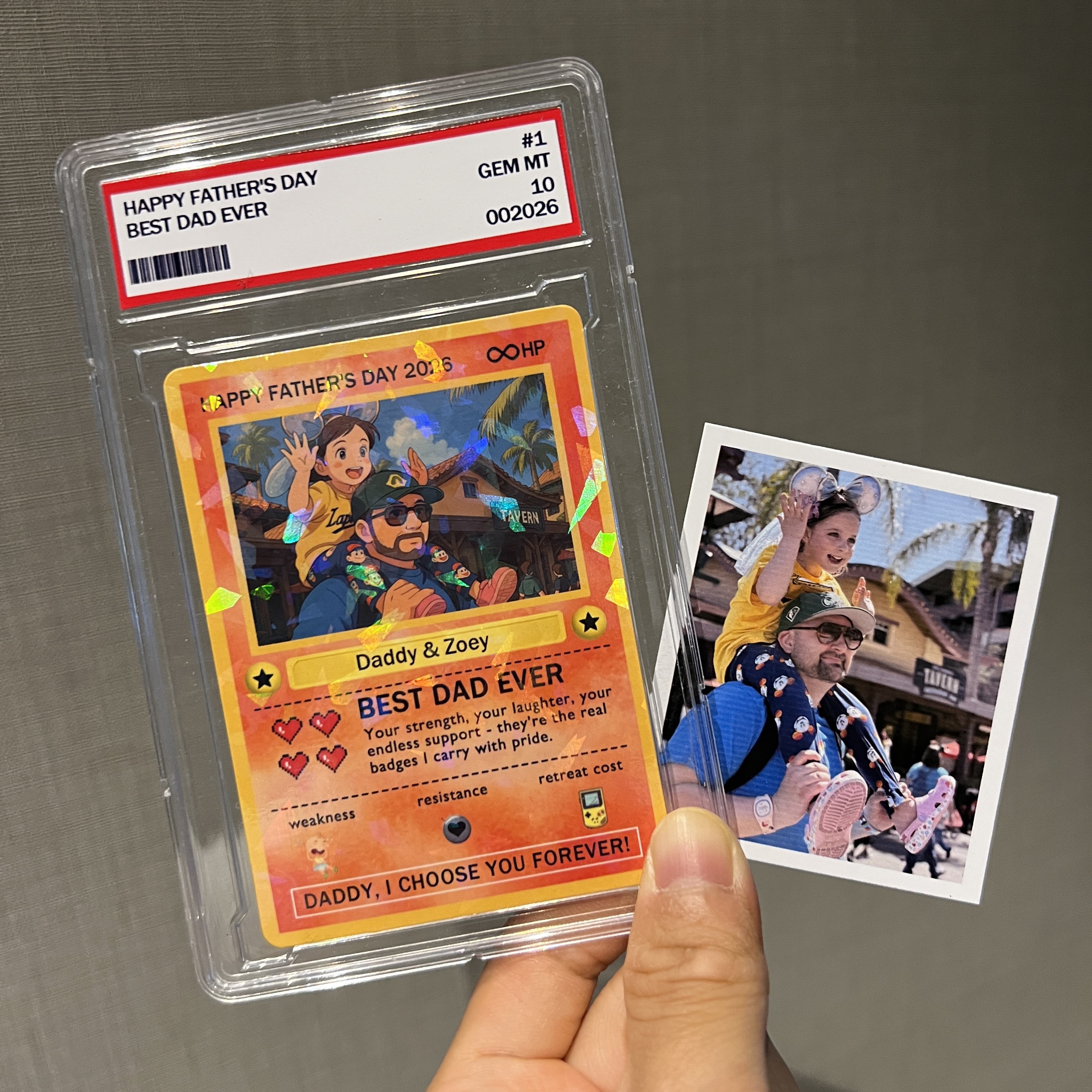 Custom Anime Photo "Best Dad Ever" Trading Card