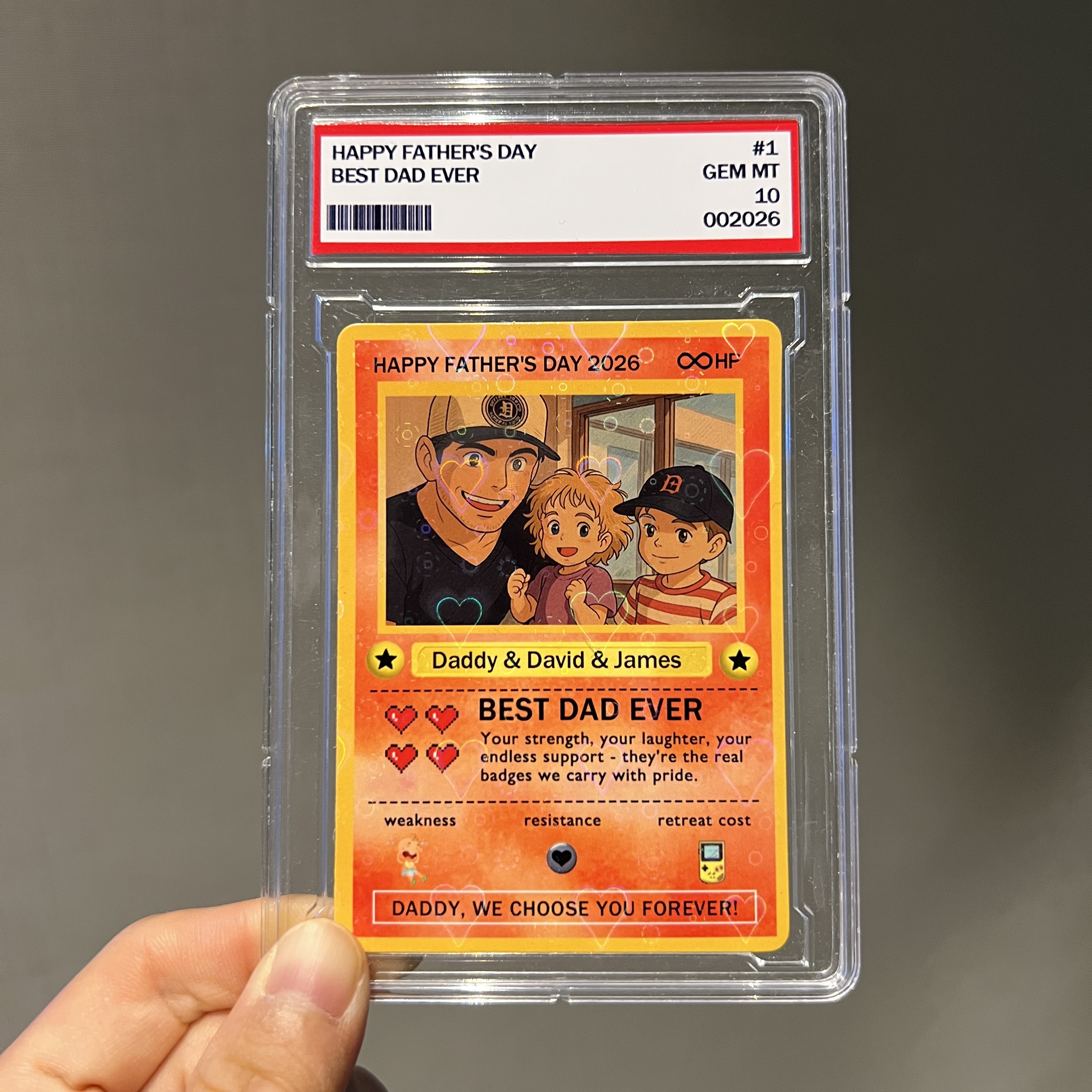 Custom Anime Photo "Best Dad Ever" Trading Card