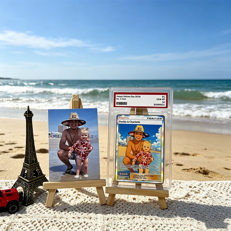 Personalized Photo Anime Style Father's Day T Card